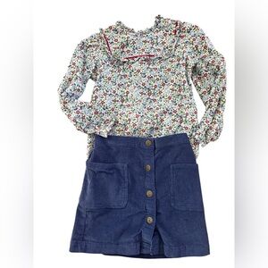 Little English blouse and corduroy skirt